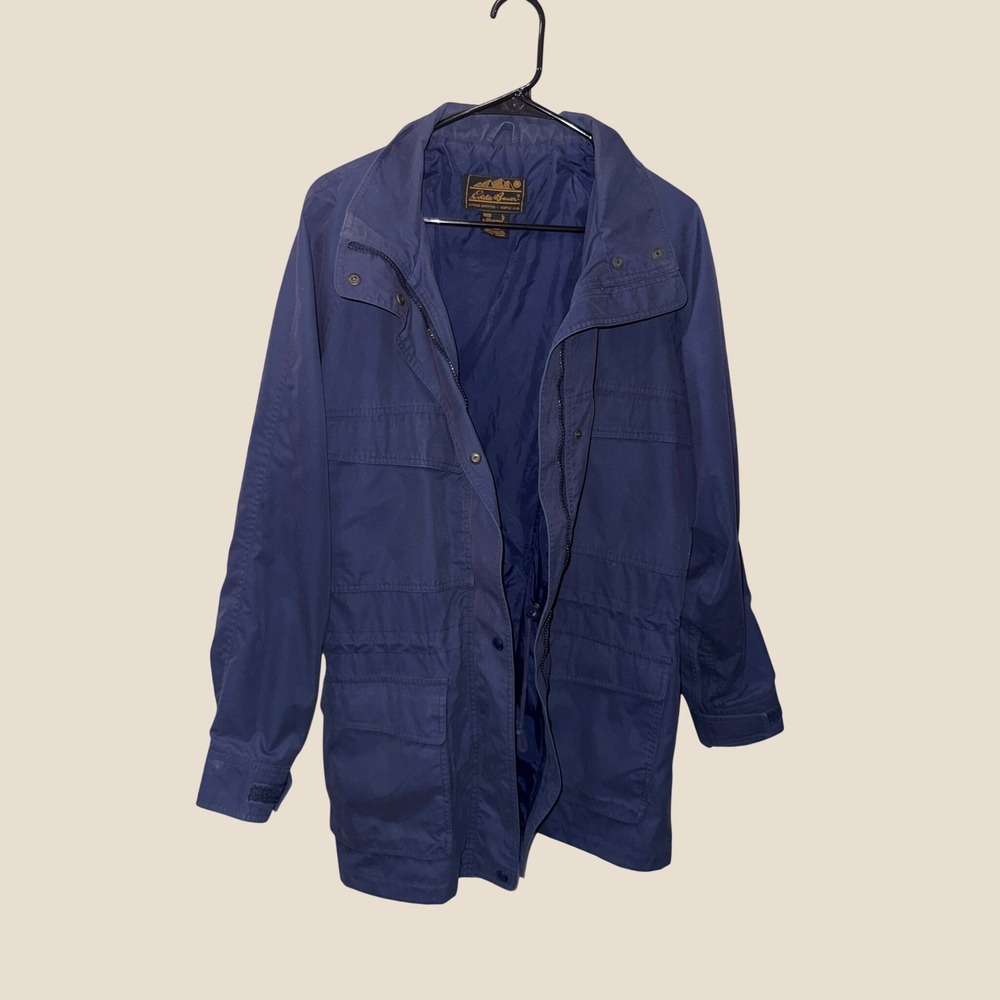 80s Vintage Eddie Bauer Field Utility Jacket - Blue Parka Womens Large